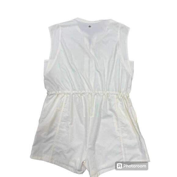 Calia Soft Utility Romper Shorts  Sleeveless Lightweight Cream size XL Relaxed - Picture 6 of 16
